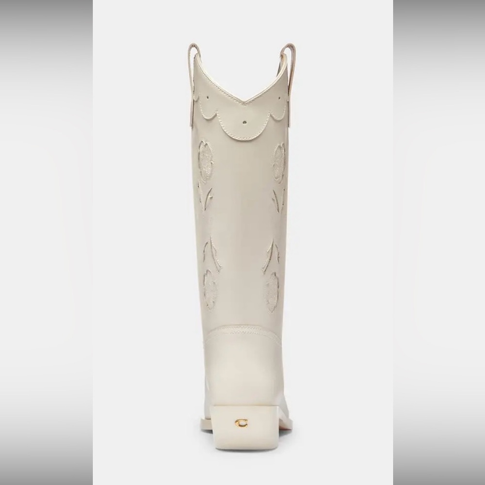 Women's Ivory Floral Embroidered Western Boots - Picture 3 of 8